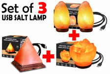 Himalayan Salt lamp Pink Rock Crystal Air Purifier USB Power Home & Office Decor