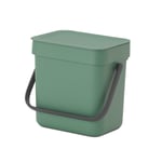 Brabantia Sort & Go Small Kitchen Food Waste Bin/Caddy – 3 Litre – Fir