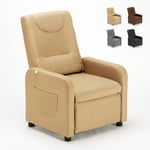 Fauteuil relax inclinable en tissu design avec repose-pieds Anna Couleur: Beige