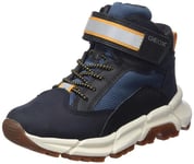 Geox J Flexyper Plus Boy Ankle Boot, Navy Yellow, 10 UK Child