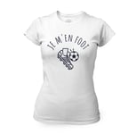 T-Shirt Femme Col Rond Je M'en Foot Sport Football Ballon Team