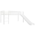 Lit mezzanine d'enfants toboggan et �chelle bois pin 97x208 cm