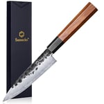 Sunnecko Sharp Fruit Knife Japanese - 5.5 Inch Paring Knife Japanese 9CR18MOV 3-Layer High Carbon Stainless Steel Blade Peeling Knife, Small Kitchen Knife with Rosewood Handle Utility Knife