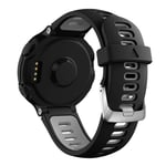 Garmin Forerunner 235/230/620/630/220/735/735XT - Silikone rem 22mm - Sort/grå