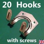 20 Storage Wall Hooks Workshop Tool Garden Shed Garage Double Metal Space Saver