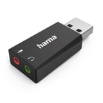 Hama USB Audio Adaptateur Carte Son Stéréo Externe Dac 3,5mm pour PC Portable PC