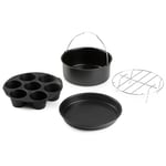 DOMO 167 Kit d'accessoires pour friteuse à air chaud, Deli-Fryer, 4 pièces, noir