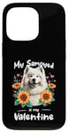 Coque pour iPhone 13 Pro Sunflowers Valentine's Day Samoyed Dog Sammies