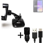 For Samsung Galaxy A05 car holder + CHARGER windshiled bracket 