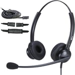 Casque Téléphonique Avec Microphone Antibruit Core Rj9 Casque Téléphonique Pour Téléphone Fixe, Compatible Avec Cisco Cp-7821 7841 7941 7945 7925 7962 7965G 8811 8845 8945 9951 9971