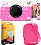 Kodak x Barbie Printomatic Full-Color Instant Print Digital Camera Barbie Starter Bundle (Signature Style)+ Barbie Deluxe Camera Case + Zink Paper (20 Sheets)