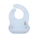 LÄSSIG Baby Bavoir en silicone Bavoir pour petits enfants avec bac de récupération lavable au lave-vaisselle/Happy Fruits Pear