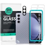 Ibywind Protecteur d'écran pour Samsung Galaxy Z Fold 5 5G,avec 2 pièces en verre trempé,1 protection d'objectif d'appareil photo,1 film en fibre de carbone[pas de bulles]