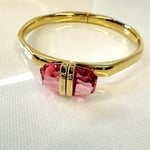 Swarovski Bangle Pink Crystal Gold Magnetic Lucent Size Small S RRP £195