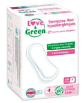 Love & Green Serviettes hygiéniques, écologiques et hypoallergéniques - certifiées Ecolabel et Dermatest - "MAXI NORMAL" x 16 : Sans colorant, parfum, allergènes