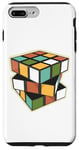 Coque pour iPhone 7 Plus/8 Plus Puzzle rétro en forme de cube - Couleurs vives et géométriques