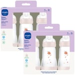 2 x MAM Easy Start Anti-Colic 260ml Baby Bottle Medium Flow Teat 3 Pack Unisex