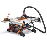 Evolution Power Tools R255TBL+ Table Saw (Next Gen Rage 5-S) Portable Multi-Material Cutting Blade Included Cuts Wood Metal Plastic, 45˚ Bevel, +/- 60˚ Mitre Angle, 85mm Cut Depth, 1800w Motor, 240v