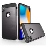 Apple iPhone 9 Hybriidi Muovinen Kova Harjattu Pintainen Takasuoja Kuori - Harmaa Hopea/Harmaa