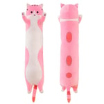 Katt Mjuk Kudde Plysch Lång Sömn Kudde Bomull Kattunge Kudde Gosiga Fyllda Söt Plysch Doll Toy Present Pink 90cm