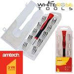 Amtech Precision Screwdriver Set Phillips Slotted Torx Hex Bits Micro 31pc