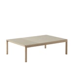 Muuto - Couple Coffee Table / 120 x 84 x 35 cm - 2 Plain 1 Wavy - Sand/Oak - Soffbord - Sylvain Willenz - Träfärgad - Glas/Trä