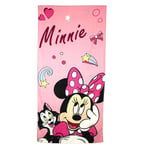 Serviette Minnie, Tissu Doux et Absorbant, Design Minnie Mouse, Parfaite pour la Plage ou la Piscine