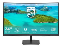 Philips E-line 241E1SCA - Écran LED - incurvé - 24" (23.6" visualisable) - 1920 x 1080 Full HD (1080p) @ 75 Hz - VA - 250 cd/m² - 3000:1 - 4 ms - HDMI, VGA - haut-parleurs - noir texturé