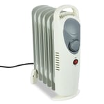 800W Oil Filled Radiator Electric 6 Fin Lightweight and Portable Indoor Heater