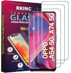 RKINC Verre Trempé [Lot de 3] pour Oppo A54 5G, Oppo A74 5G, Film Protection écran, Dureté 9H 0,33 mm HD Glass [Garantie à vie][sans Bulles d'air][Résistant aux rayures]