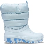 Crocs Classic Neo Puff Boot K Snow, Mineral Blue, 9 UK Child