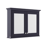 Old London Twilight Blue 1050mm 2 Door Mirror Storage Cabinet - LON317