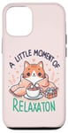 Coque pour iPhone 12/12 Pro idee cadeau citation drôle relaxation design chat kawaii