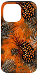 Coque pour iPhone 14 Pro Max Orange Abstrait Polka Dots Fly Fishing Apparel with Black