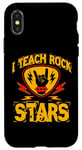 Coque pour iPhone X/XS J'enseigne le rock aux stars du rock, professeur de musique, Rock On Graphic