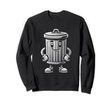 Garbage Trash Can Cartoon Character Design Sweatshirt