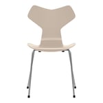 Fritz Hansen - Grand Prix 3130 Light Beige Lackad/Silver Grey - Ruokapöydän tuolit - designer_arne_jacobsen - Beige - Metalli/Puu