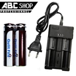 2 PILE ACCU BATTERIE RECHARGEABLE 18650 3.7V 4500mAh Li-ion + CHARGEUR DOUBLE " CHARGE RAPIDE "