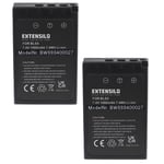 EXTENSILO 2x Batteries compatible avec Olympus OM-D E-M10 Mark IV appareil photo, reflex numérique (1000mAh, 7,4V, Li-ion) avec puce d'information