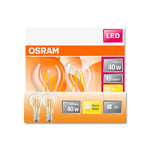 OSRAM LED Star Classic A40 LED lampe pour la prise E27, forme de poire, fil, 470 lumens, blanc chaud (2700k), remplacement des ampoules 40W conventionnelles, non dimmables, pack de 6 packs