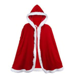 YJZQ Noël Cape hiver Chaud À Capuche Halloween Noël Cosplay Costume père noël Déguisement fête Capuchon Femme Vintage Manteau Rouge sans manche Veste Robe Peluche