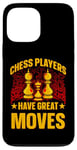 Coque pour iPhone 13 Pro Max Les joueurs d'échecs ont de grands mouvements King Queen Checkmate Fun