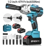 High Torque Cordless Impact Wrench Battery Power Car Brushless Impact Gun Kit