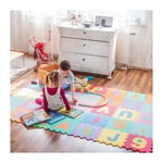 Skecten - Puzzle Tapis de Jeu, 36 Pcs Doux eva Mousse Tapis De Jeu Chiffres et Lettres Motif Tapis De Jeu en Mousse pour Bébé Enfants Jouant Rampant