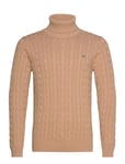 GANT Cotton Cable Turtle Neck Beige