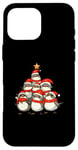 Coque pour iPhone 16 Pro Max Robin Bird Arbre de Noël pour filles et garçons