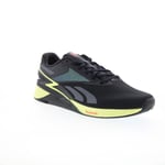 Reebok Nano X3 Mens Black Synthetic Lace Up Athletic Cross Training Shoes