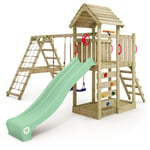 Wickey - Aire de jeux Portique bois RocketFlyer avec balançoire et toboggan Maison enfant exterieur avec bac à sable, échelle d'escalade &