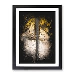 All Alone In The Desert Paint Splash Modern Framed Wall Art Print, Ready to Hang Picture for Living Room Bedroom Home Office Décor, Black A4 (34 x 25 cm)