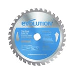 Evolution Power Tools T180TCT-68CS Circular Saw Blade For Thin Steel (AKA Chop Saw Blade, TCT Saw Blade) - Carbide Tipped Metal Saw Blade Produces Virtually No Heat, Burrs or Sparks,180 mm